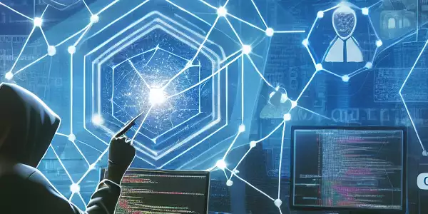 现代黑客在数字环境中定制破解软件，展示复杂代码与友好界面。